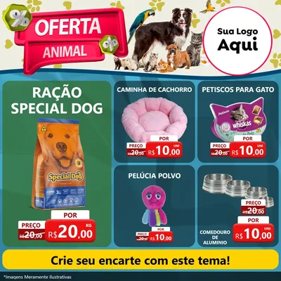 Modelo de Rede Social para Feed Facebook com o tema Oferta Animal para Pet Shop