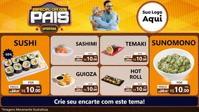 Modelo de TV para TV Horizontal com o tema Especial Dia dos Pais para Comida japonesa