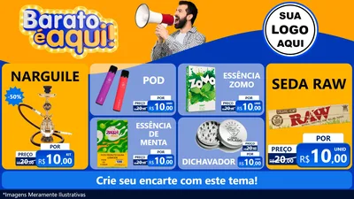 Modelo de TV para TV Horizontal com o tema Barato é aqui para Tabacaria