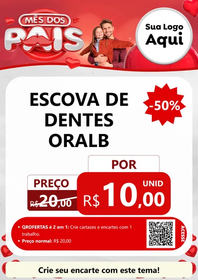 Modelo de Cartaz para Cartaz A4 Vertical com o tema Mês dos Pais para Higiene Pessoal