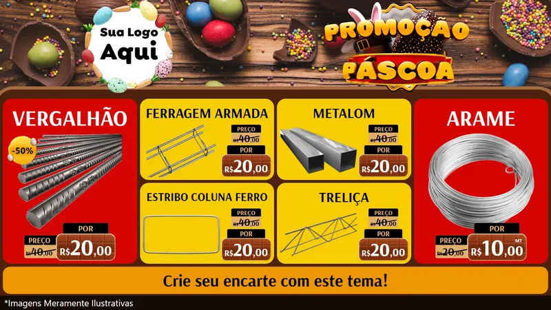 Modelo de TV para TV Horizontal com o tema Promoção Páscoa para Ferragens