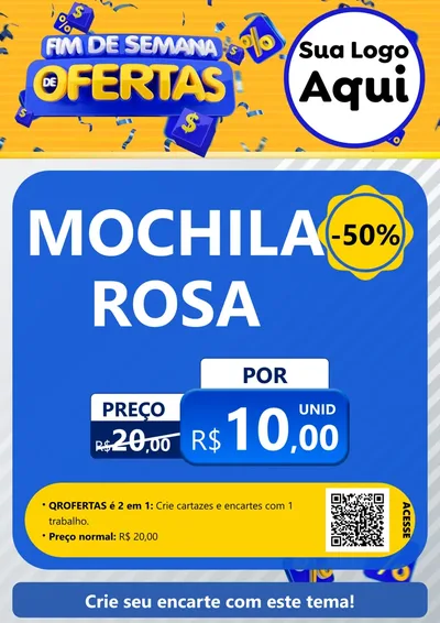 Modelo de Cartaz para Cartaz A4 Vertical com o tema Fim de Semana de Ofertas para Papelaria
