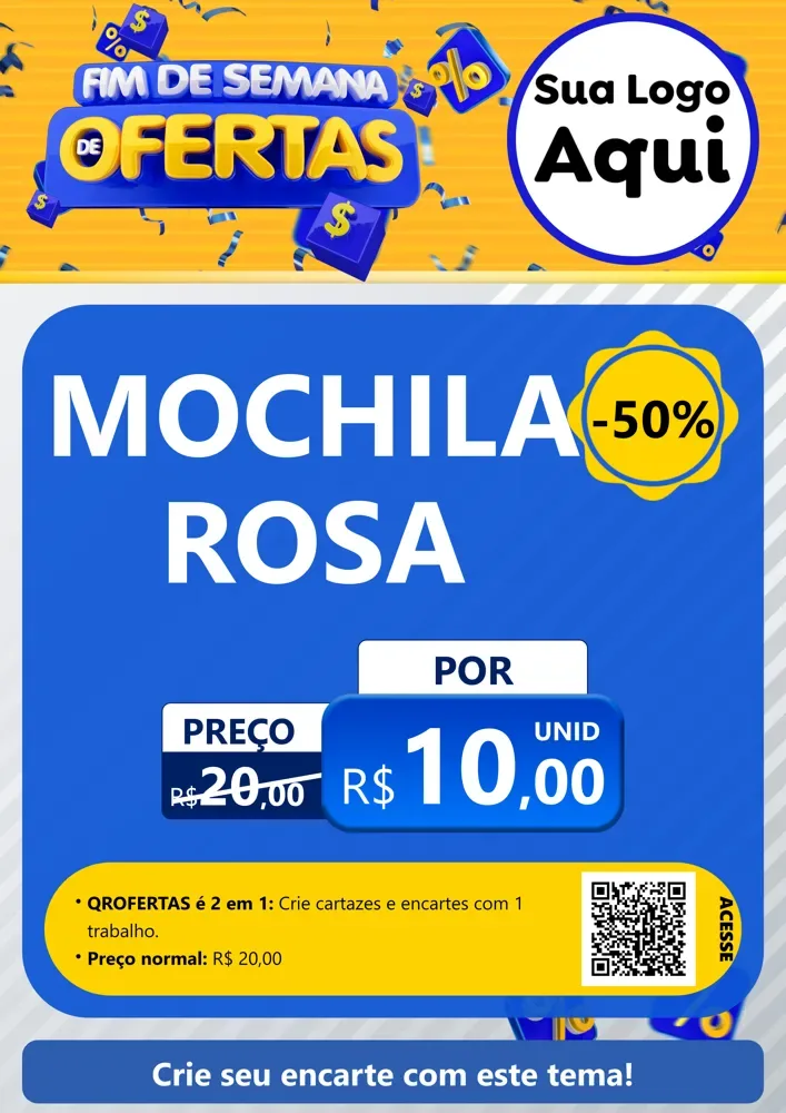 Modelo de Cartaz para Cartaz A4 Vertical com o tema Fim de Semana de Ofertas para Papelaria