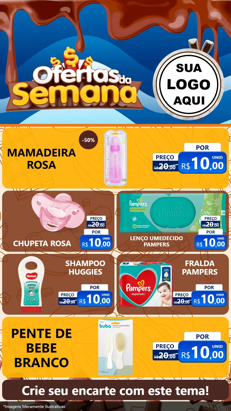 Modelo de TV para TV Vertical com o tema Ofertas da Semana - Páscoa para Bebês