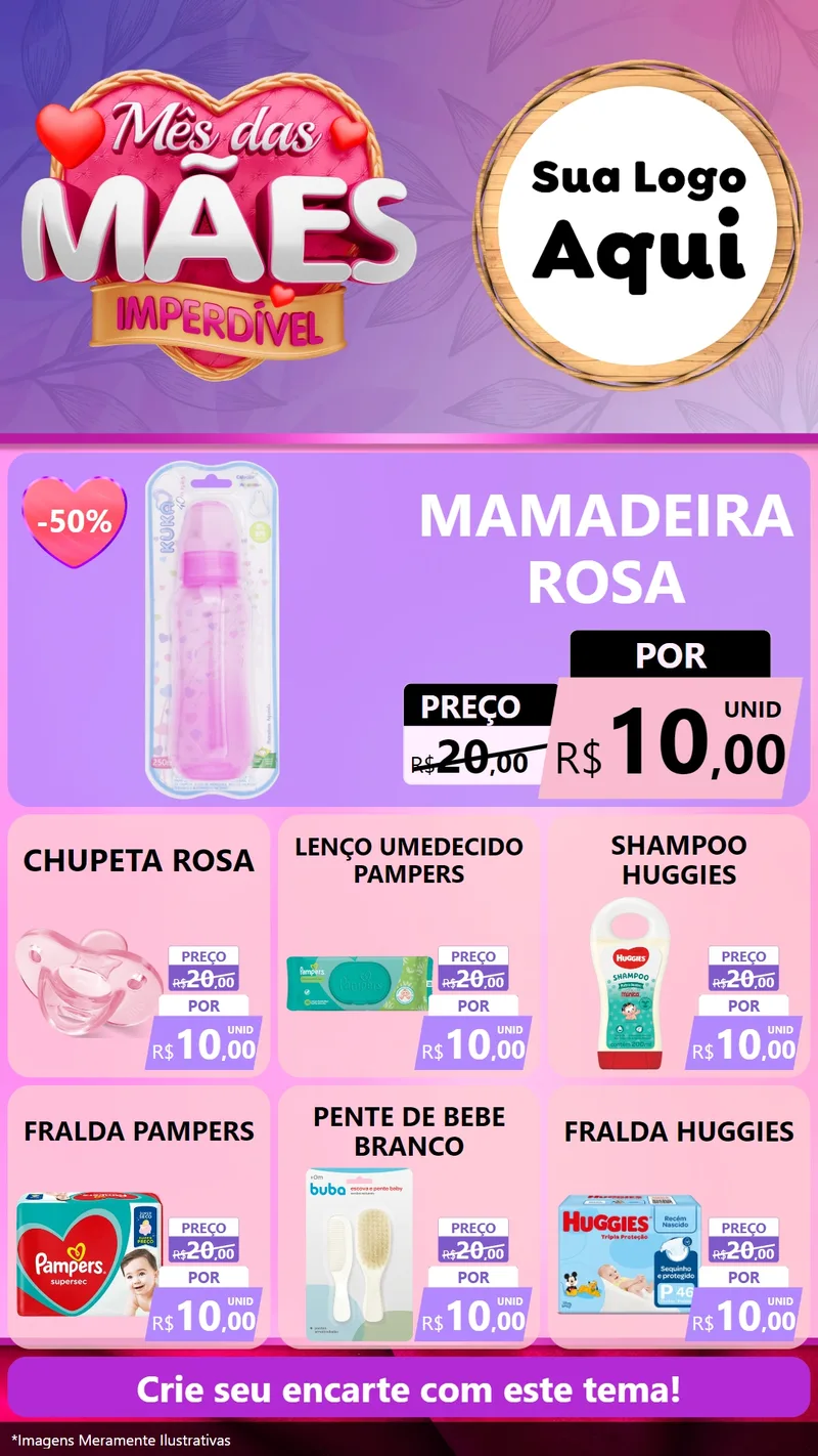 Modelo de Rede Social para Stories com o tema Mês das Mães Imperdível para Bebês