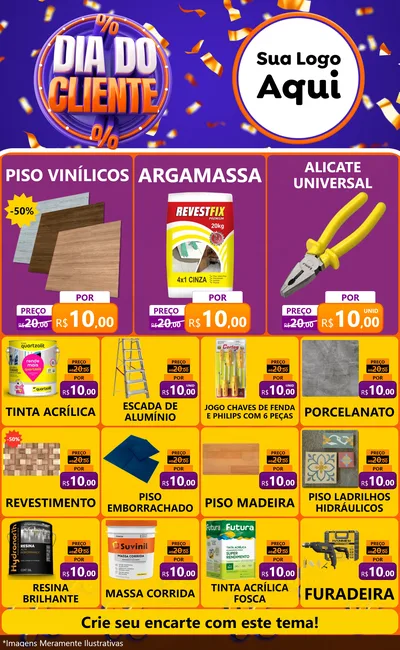 Modelo de Encarte para Encarte Grande com o tema Dia do Cliente para Material para Construção