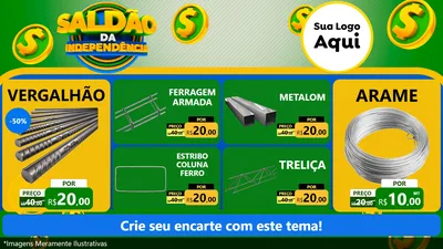 Modelo de TV para TV Horizontal com o tema Saldão da Indepêndencia para Ferragens