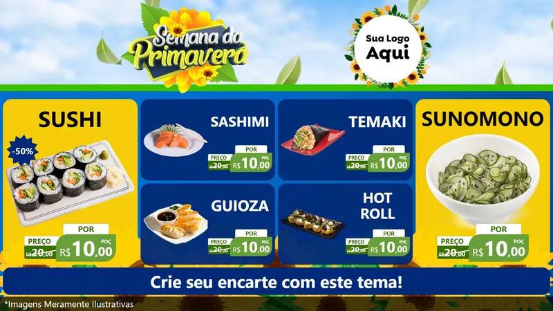 Modelo de TV para TV Horizontal com o tema Semana da Primavera para Comida japonesa