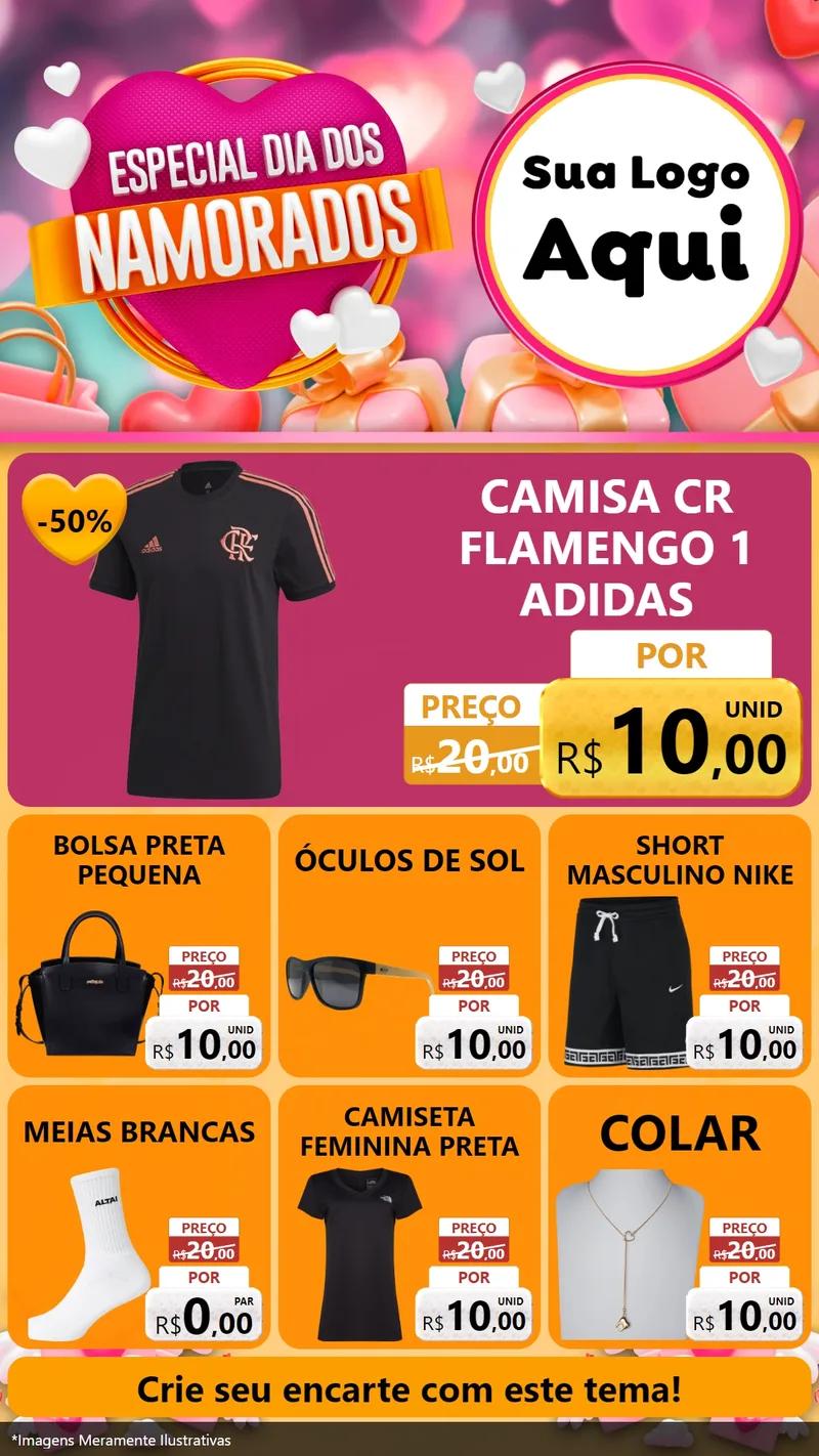 Modelo de Rede Social para Stories com o tema Especial Dia dos Namorados para Roupas e acessórios
