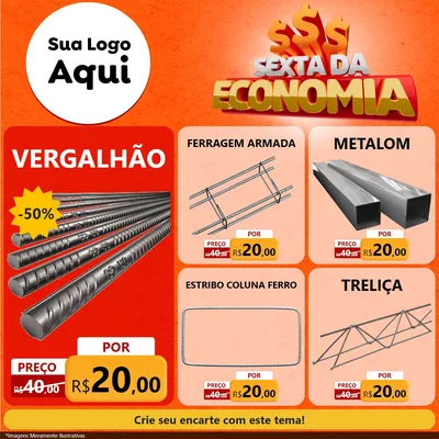 Modelo de Rede Social para Feed Facebook com o tema Sexta da Economia para Ferragens