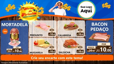 Modelo de TV para TV Horizontal com o tema Ofertas do Feriadão para Frios e Laticínios