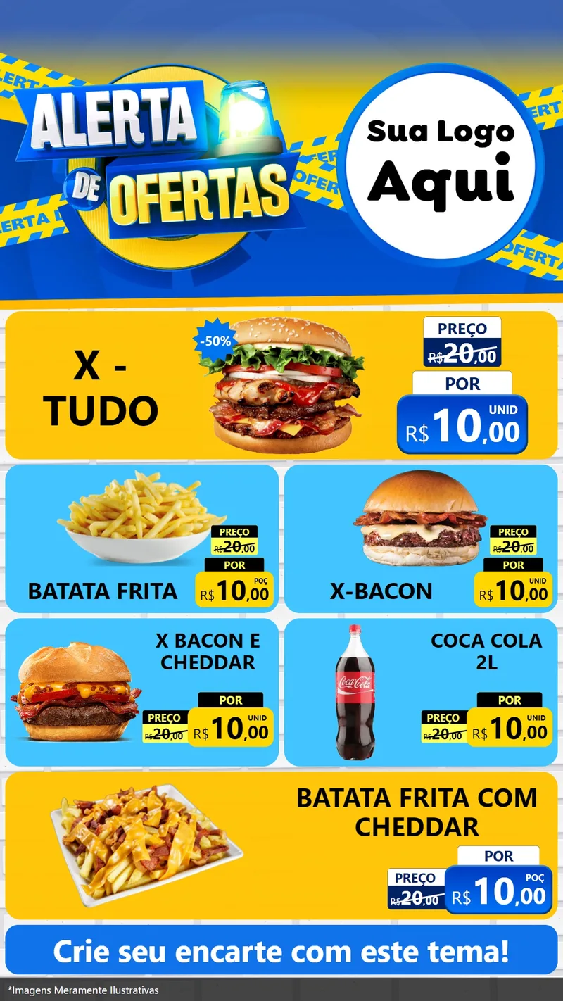 Modelo de TV para TV Vertical com o tema Alerta de Ofertas para Hamburgueria