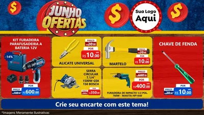 Modelo de TV para TV Horizontal com o tema Junho de Ofertas para Maquinas e Ferramentas