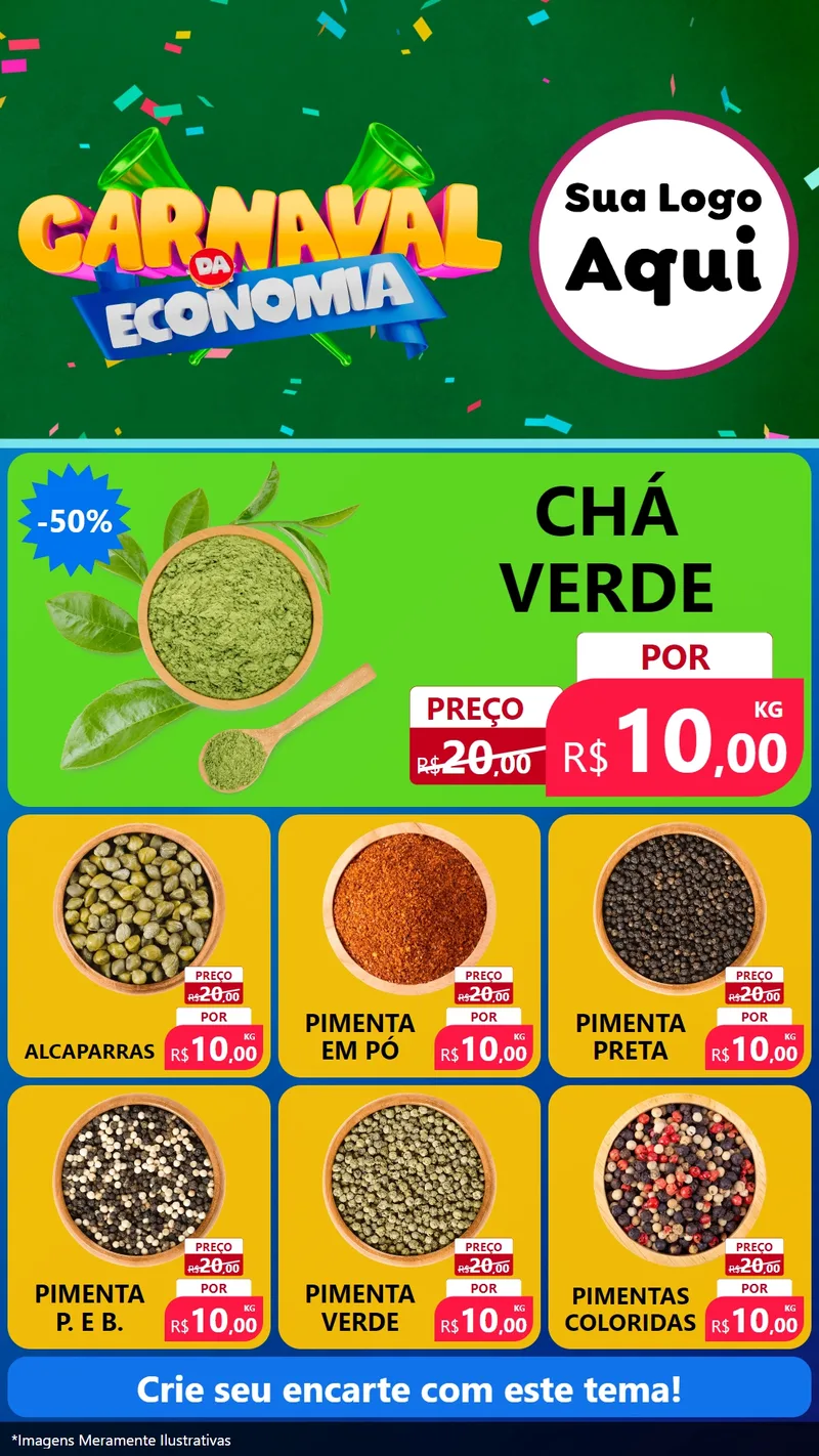 Modelo de Rede Social para Stories com o tema Carnaval da Economia para Produtos Naturais