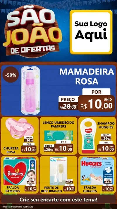 Modelo de Rede Social para Stories com o tema São João Ofertas Imbatíveis! - Junina para Bebês