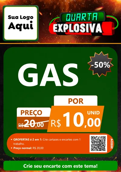 Modelo de Cartaz para Cartaz A4 Vertical com o tema Quarta Explosiva para Água e gás