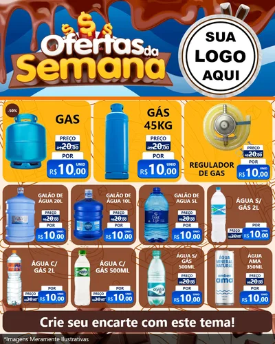 Modelo de Rede Social para Feed Instagram com o tema Ofertas da Semana - Páscoa para Água e gás