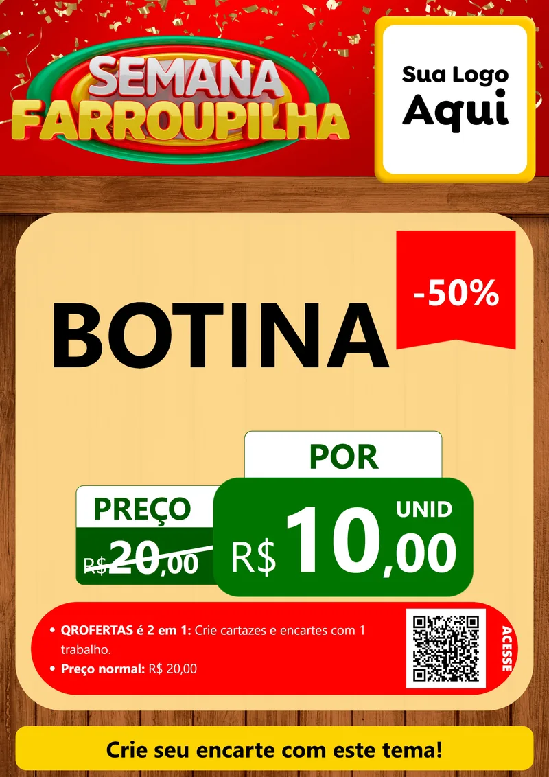 Modelo de Cartaz para Cartaz A4 Vertical com o tema Semana Farroupilha para Agropecuária
