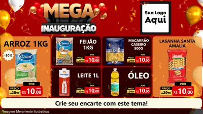 Modelo de TV para TV Horizontal com o tema Mega Inauguração para Supermercado