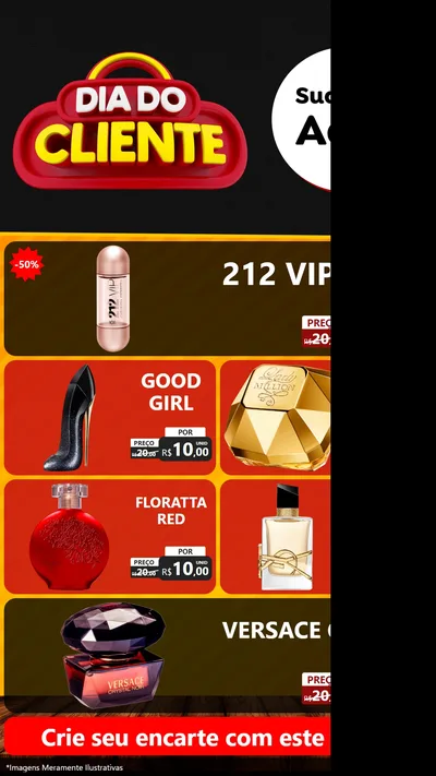 Modelo de TV para TV Vertical com o tema Dia do Cliente para Perfumes