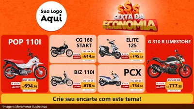 Modelo de TV para TV Horizontal com o tema Sexta da Economia para Concessionaria de Motos