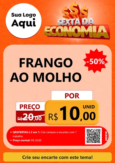 Modelo de Cartaz para Cartaz A4 Vertical com o tema Sexta da Economia para Restaurante