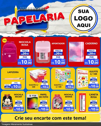 Modelo de Rede Social para Feed Instagram com o tema Papelaria para Papelaria