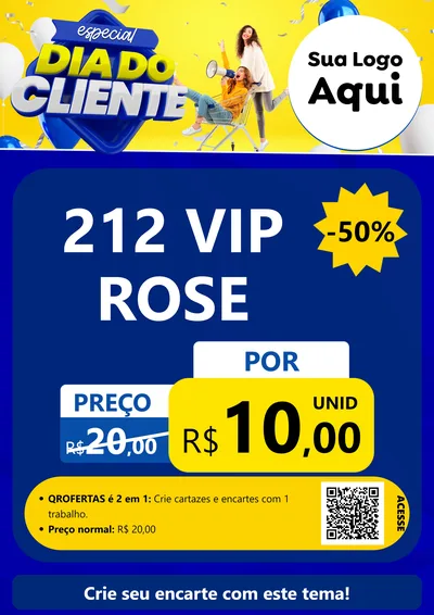 Modelo de Cartaz para Cartaz A4 Vertical com o tema Especial Dia do Cliente para Perfumes