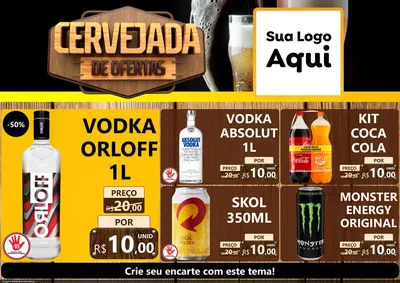 Modelo de Encarte para Encarte A4 Horizontal com o tema Cervejada de Ofertas para Distribuidora de bebidas