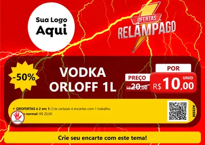 Modelo de Cartaz para Cartaz A4 Horizontal com o tema Ofertas Relâmpago para Distribuidora de bebidas
