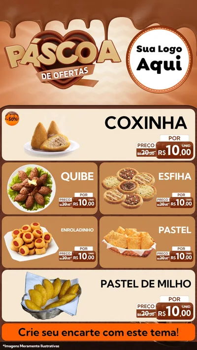 Modelo de TV para TV Vertical com o tema Páscoa de Ofertas para Salgadaria