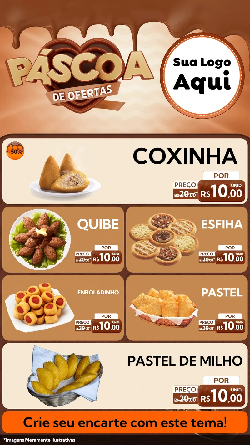 Modelo de TV para TV Vertical com o tema Páscoa de Ofertas para Salgadaria