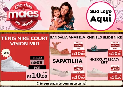 Modelo de Encarte para Encarte A4 Horizontal com o tema Dia Das Mães De Ofertas para Calçados