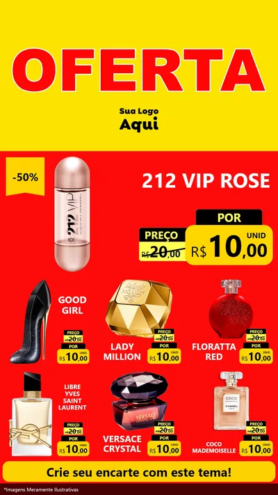 Modelo de Rede Social para Stories com o tema OFERTA - Vermelho Cartaz para Perfumes