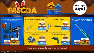 Modelo de TV para TV Horizontal com o tema Páscoa para Maquinas e Ferramentas