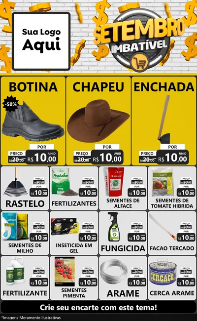 Modelo de Encarte para Encarte Grande com o tema Setembro Imbatível para Agropecuária