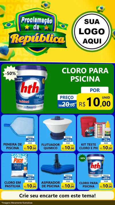 Modelo de Rede Social para Stories com o tema Proclamação da República para Produtos para Piscina