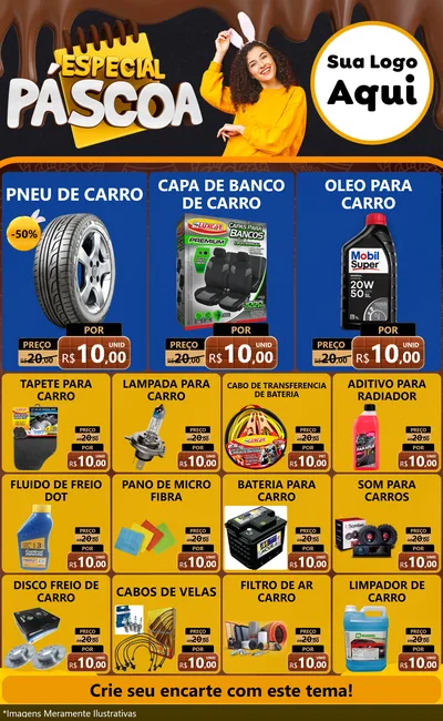 Modelo de Encarte para Encarte Grande com o tema Especial Páscoa para Auto peças