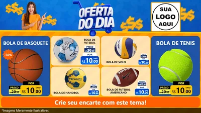 Modelo de TV para TV Horizontal com o tema Oferta do Dia para Artigos Esportivos
