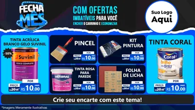 Modelo de TV para TV Horizontal com o tema Fecha Mês para Tintas e Ferramentas