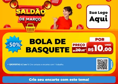 Modelo de Cartaz para Cartaz A4 Horizontal com o tema Saldão de Março para Artigos Esportivos