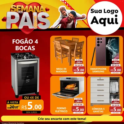 Modelo de Rede Social para Feed Facebook com o tema Semana Dos Pais para Móveis e Eletro