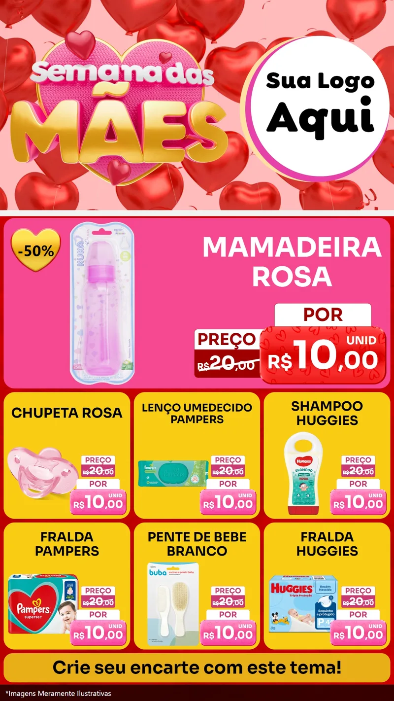 Modelo de Rede Social para Stories com o tema Semana Das Mães para Bebês