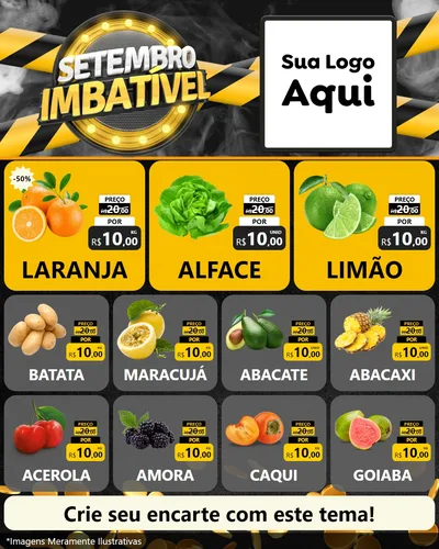 Modelo de Rede Social para Feed Instagram com o tema Setembro Imbatível para Hortifrúti
