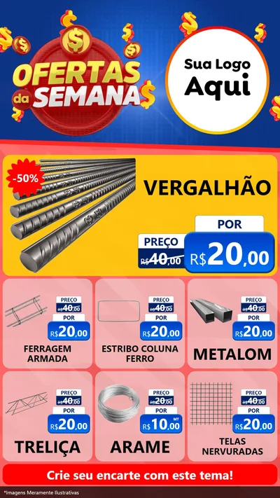 Modelo de Rede Social para Stories com o tema Ofertas Da Semana para Ferragens