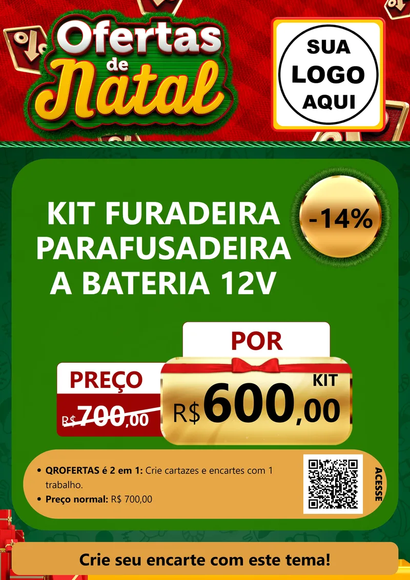 Modelo de Cartaz para Cartaz A4 Vertical com o tema Ofertas de Natal para Maquinas e Ferramentas