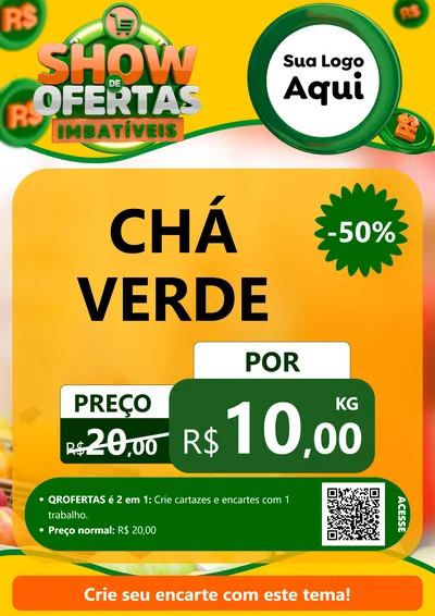 Modelo de Cartaz para Cartaz A4 Vertical com o tema Show de Ofertas Imbatíveis para Produtos Naturais
