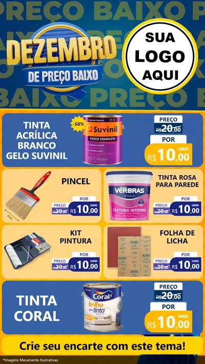 Modelo de TV para TV Vertical com o tema Dezembro de Preço Baixo para Tintas e Ferramentas