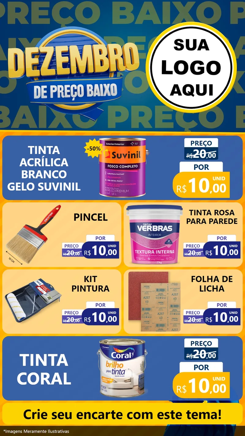 Modelo de TV para TV Vertical com o tema Dezembro de Preço Baixo para Tintas e Ferramentas