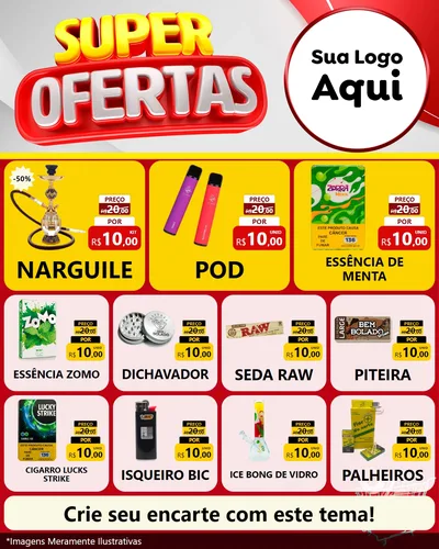 Modelo de Rede Social para Feed Instagram com o tema Super Ofertas para Tabacaria